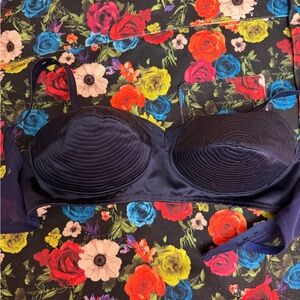 Vaquera Blue Satin Bullet Cone Bra